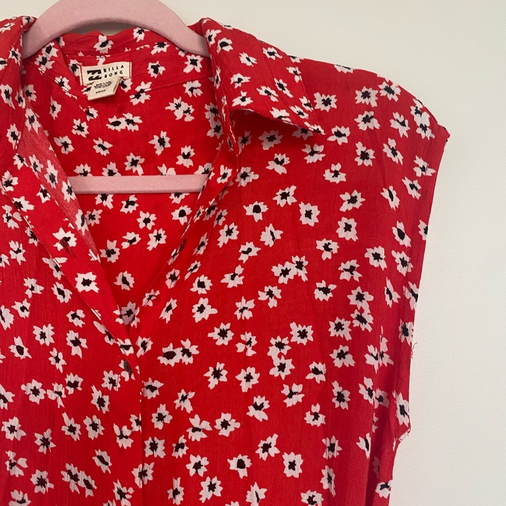 Billabong Red Floral Midi Dress - Picture 5 of 13